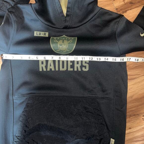 Boys Nike Black Dri-Fit Las Vegas Raiders Football Hoody Size Medium - Picture 8 of 11